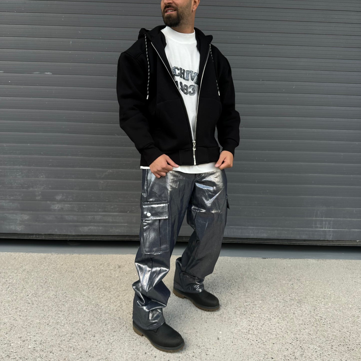 Jeans Cargo Denim Plated