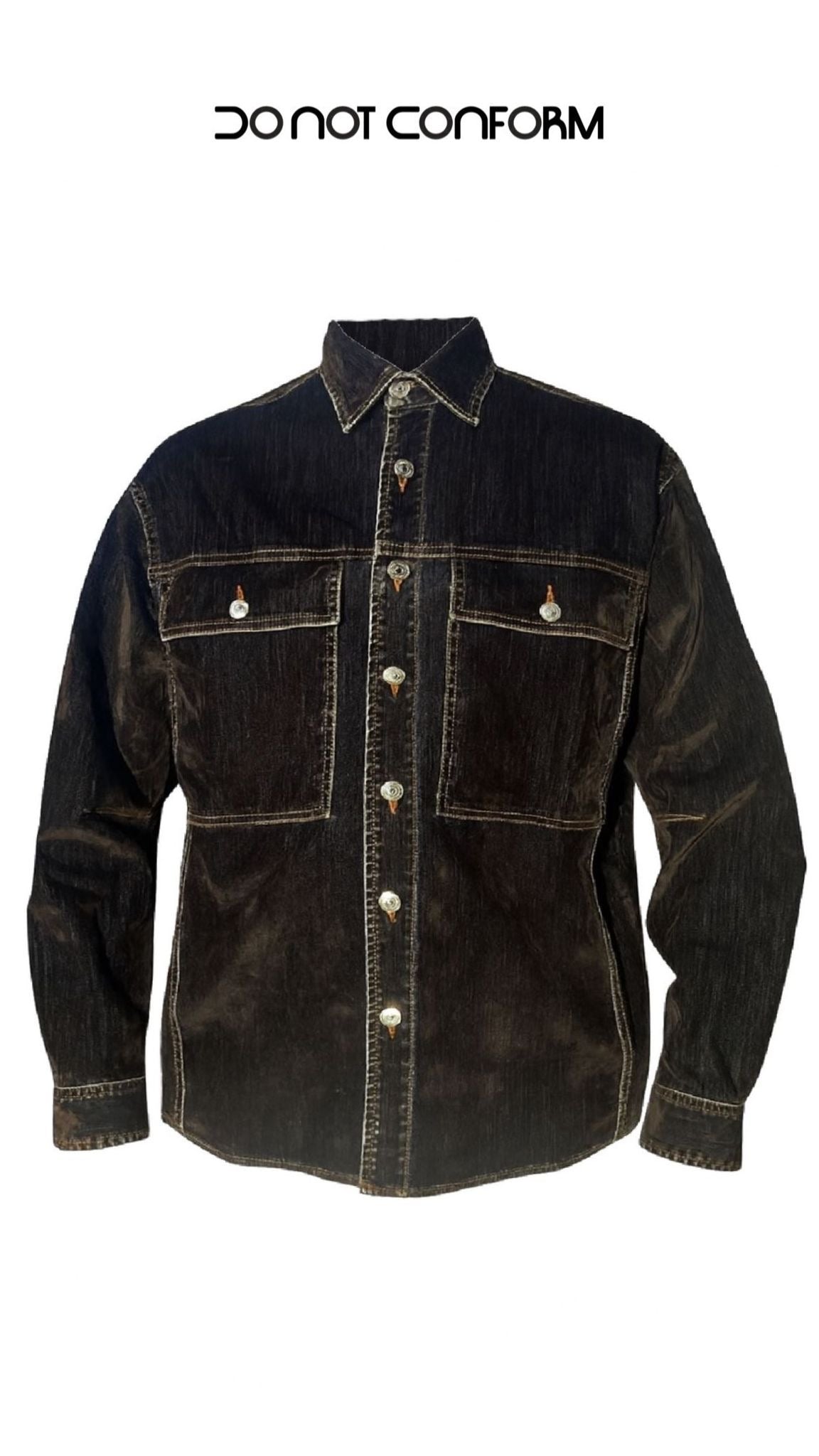 Coordinato DENIM VELVET WASH BLACK/BROWN