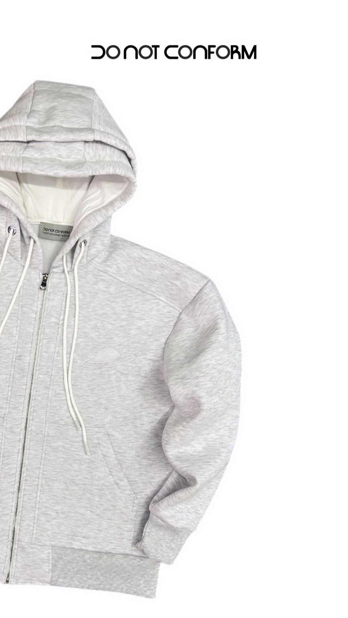Felpa Grey Zip doppio cappuccio
