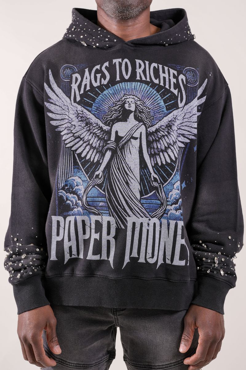 Hoodie Fallen Angels Paper Money Black
