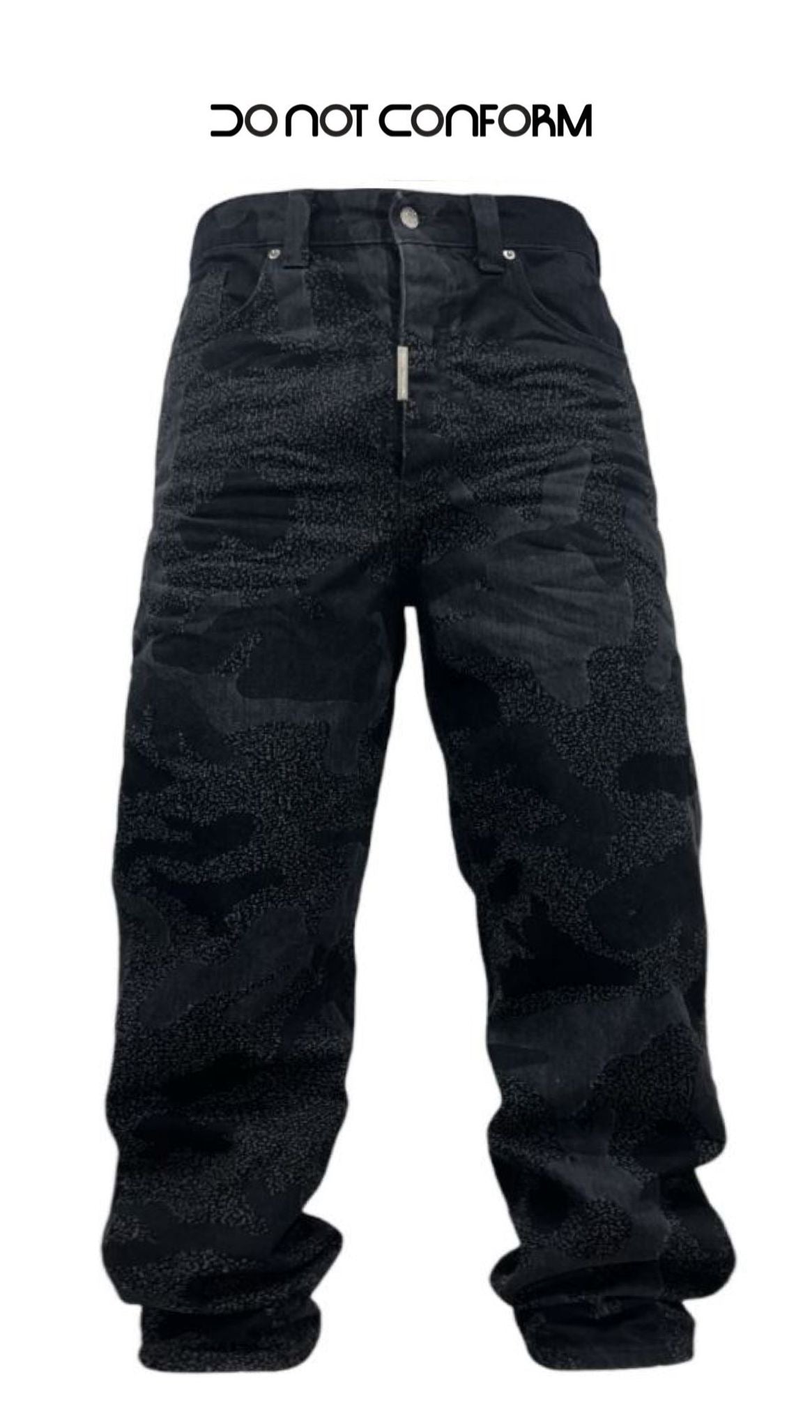 Jeans Baggy Black Strong Mimetic Pixel