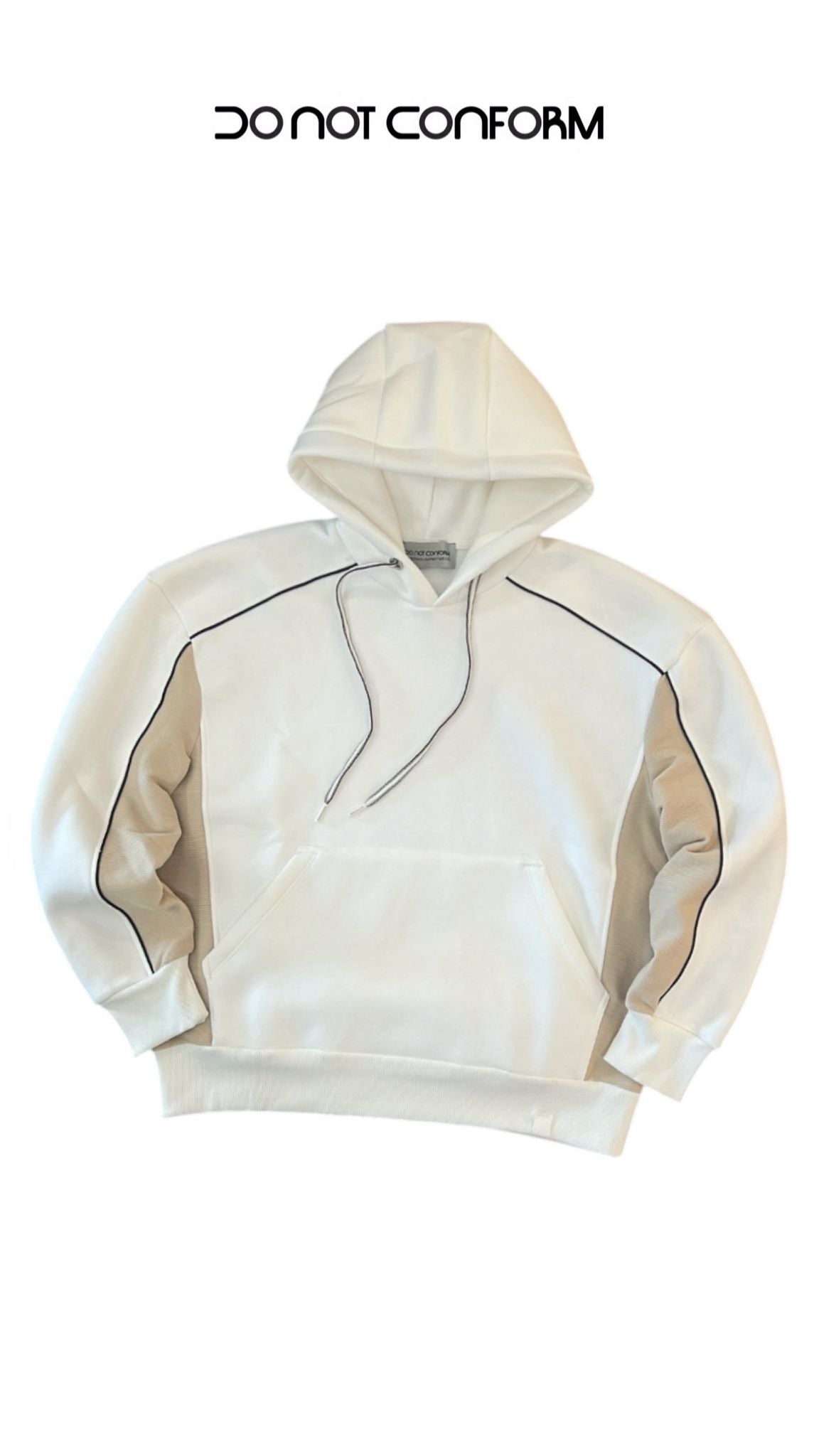 Double Fabric White Hoodie