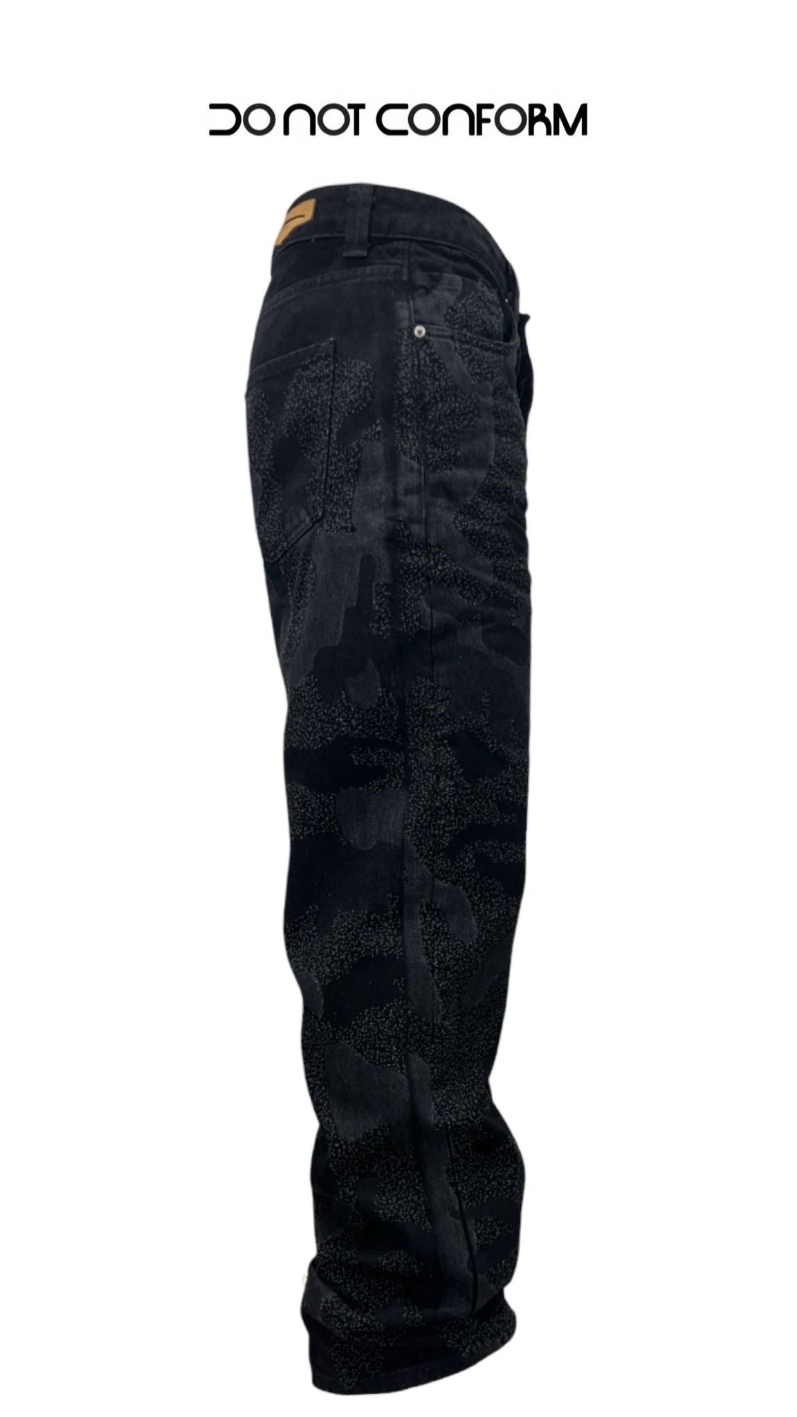 Jeans Baggy Black Strong Mimetic Pixel