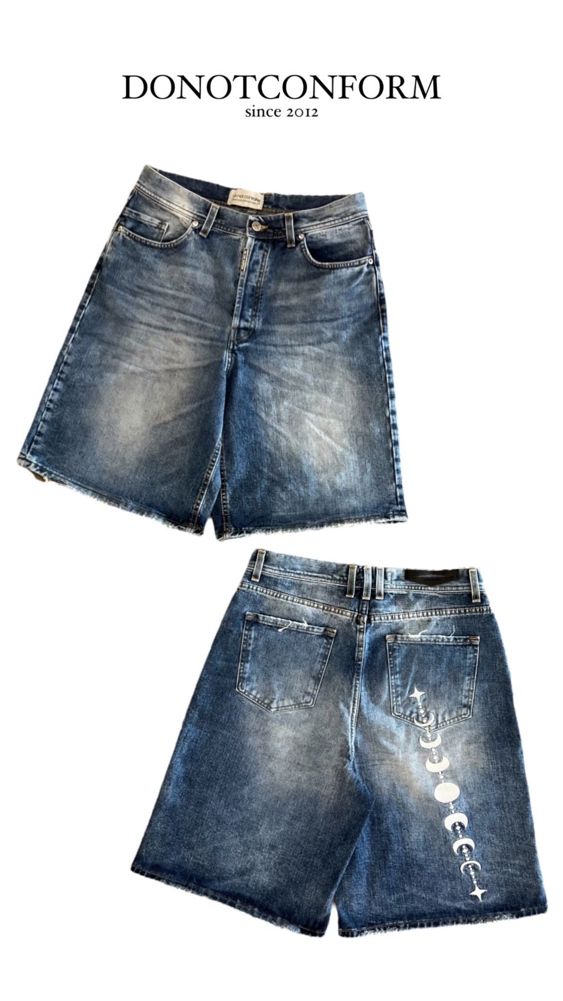 Jeans Short Blu Denim Ricamo