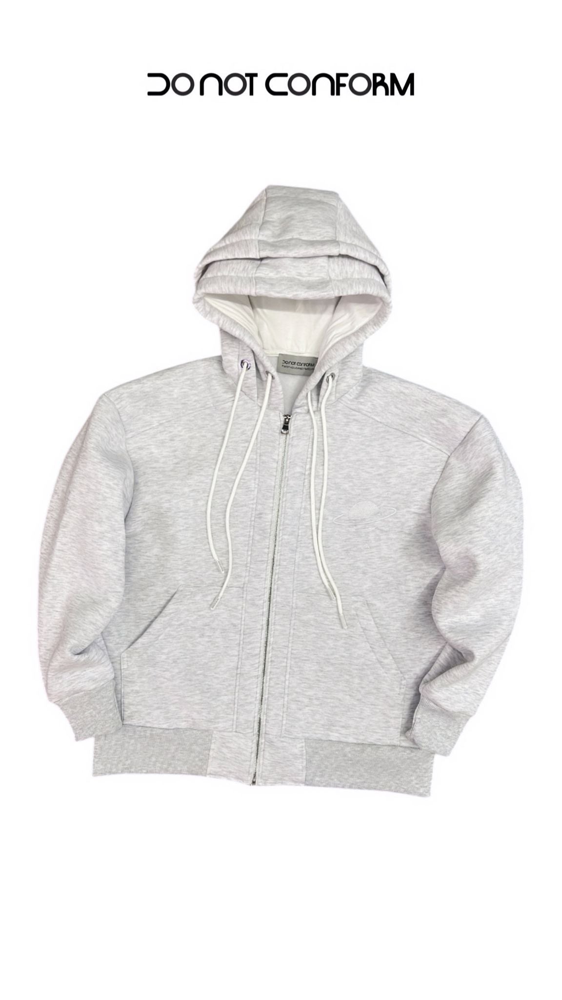Felpa Grey Zip doppio cappuccio