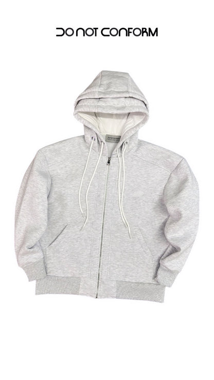Felpa Grey Zip doppio cappuccio