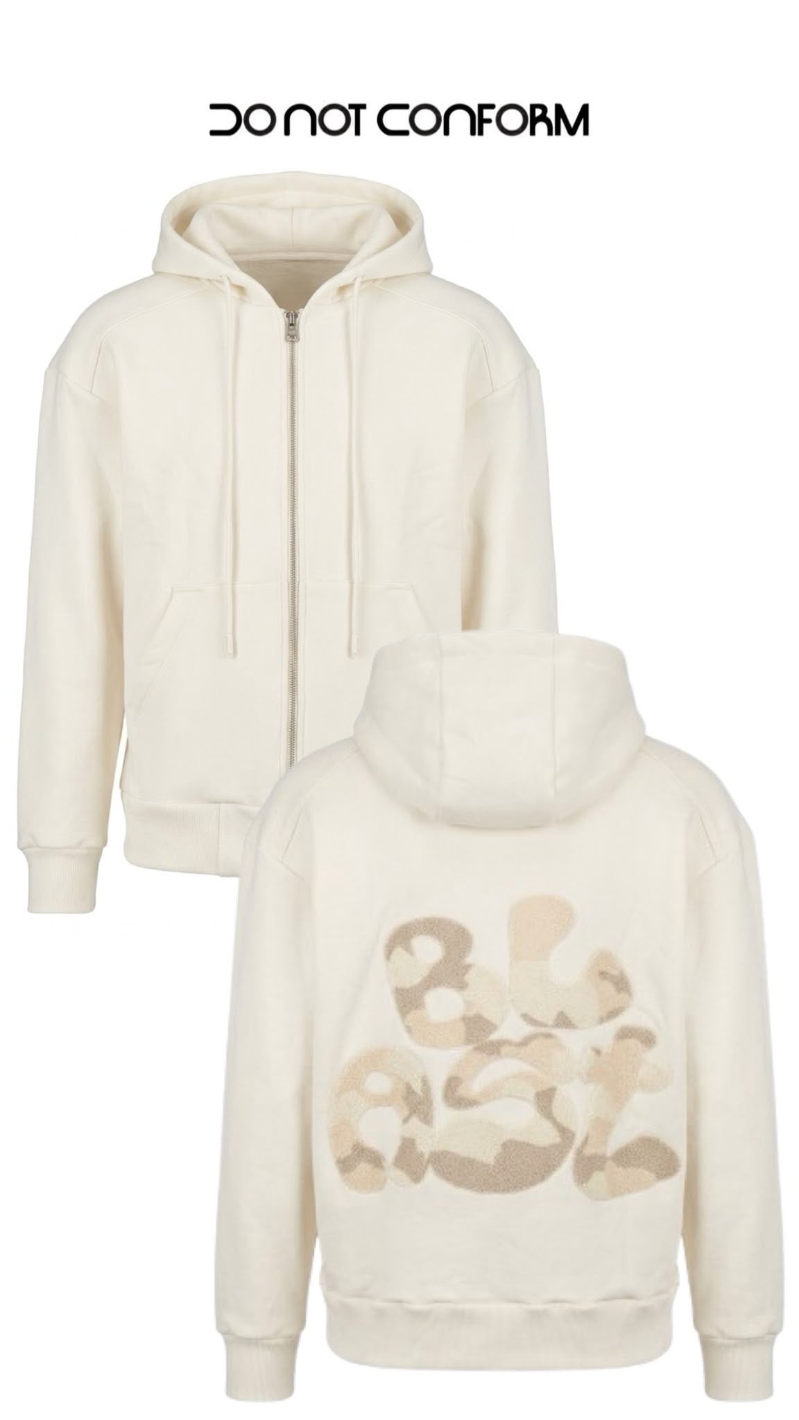 Zip Up Sweat White “Sponge”
