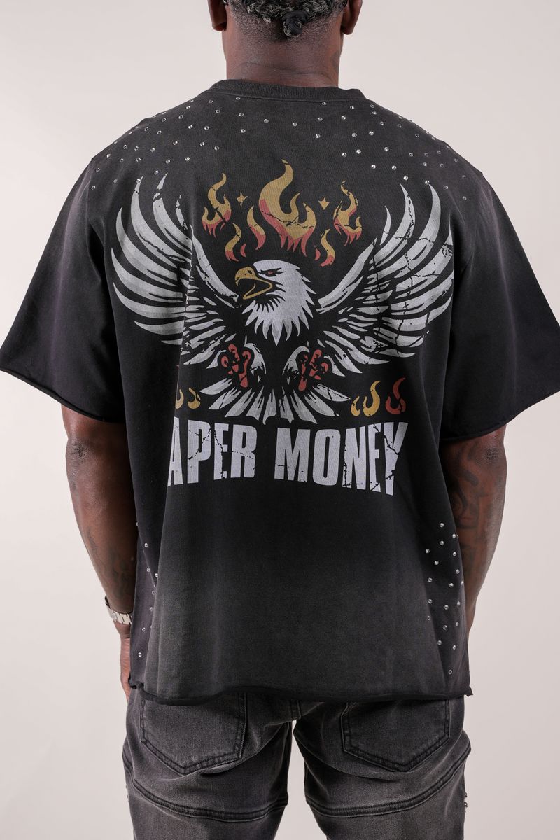 Moto Rhinestone Tee Paper Money