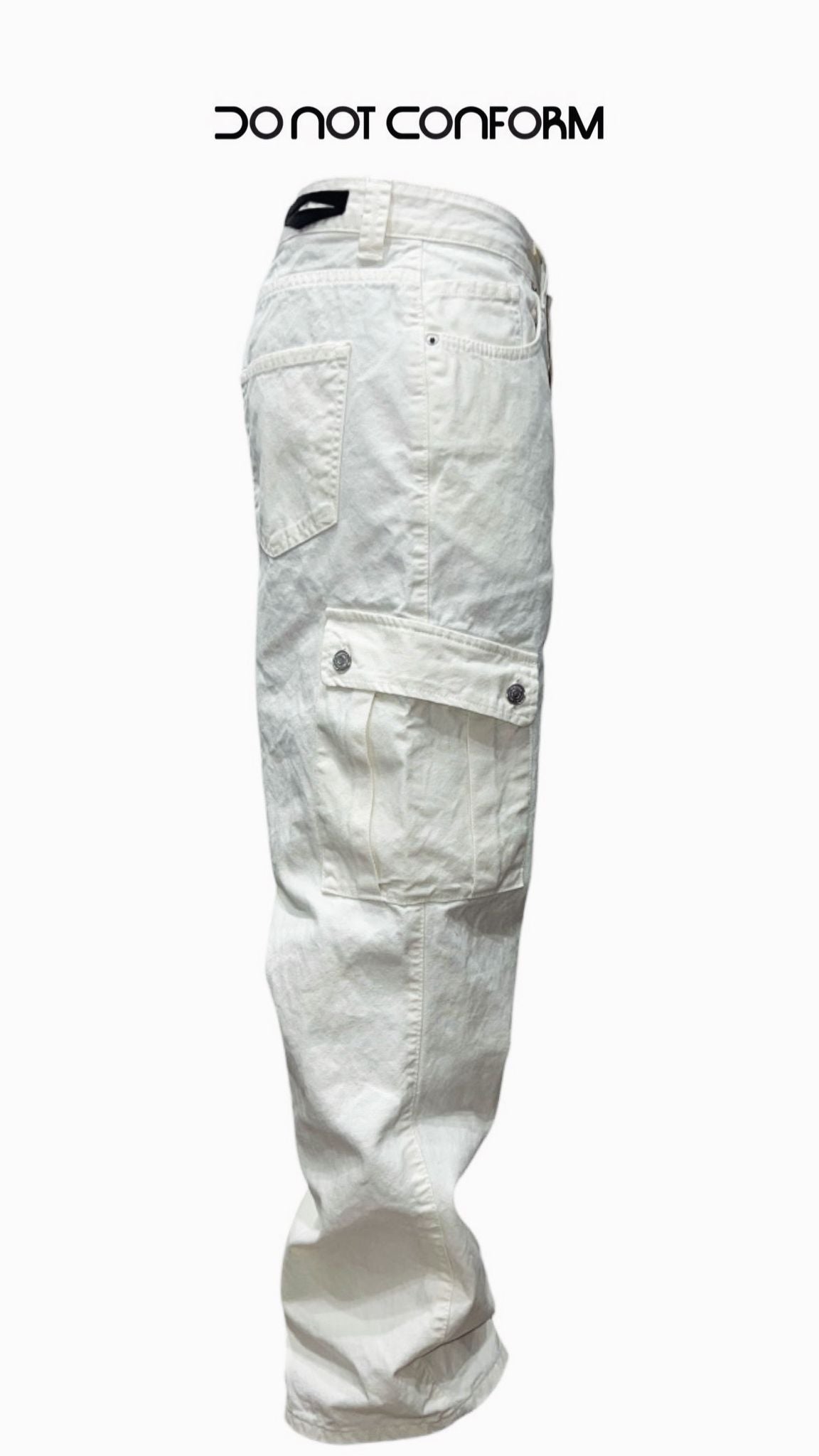 Jeans Baggy Cargo Bianco