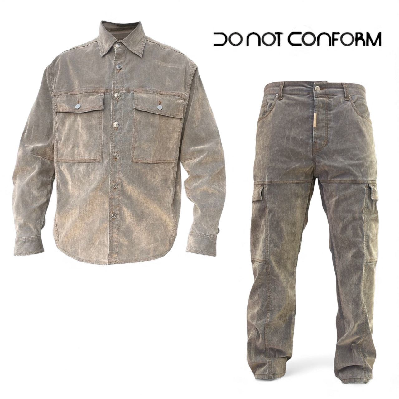 Coordinato DENIM VELVET WASH BEIGE/GREY