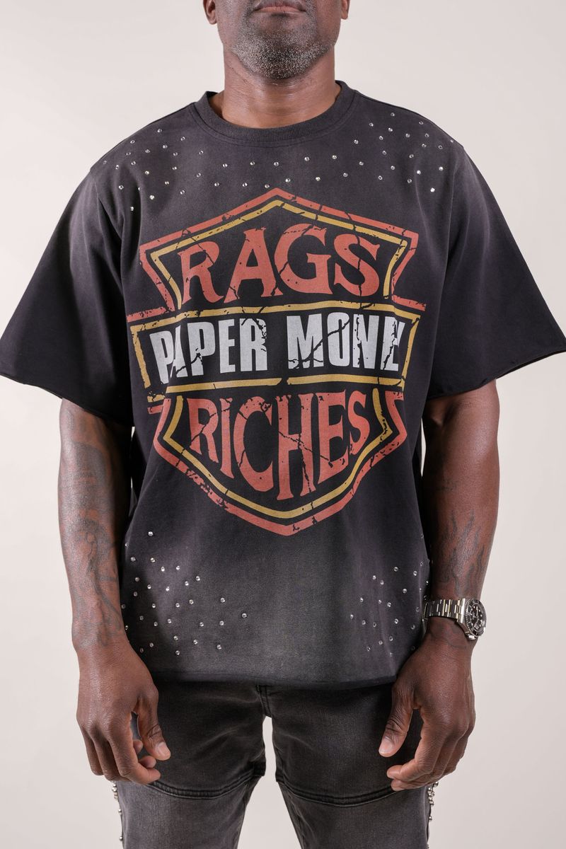 Moto Rhinestone Tee Paper Money