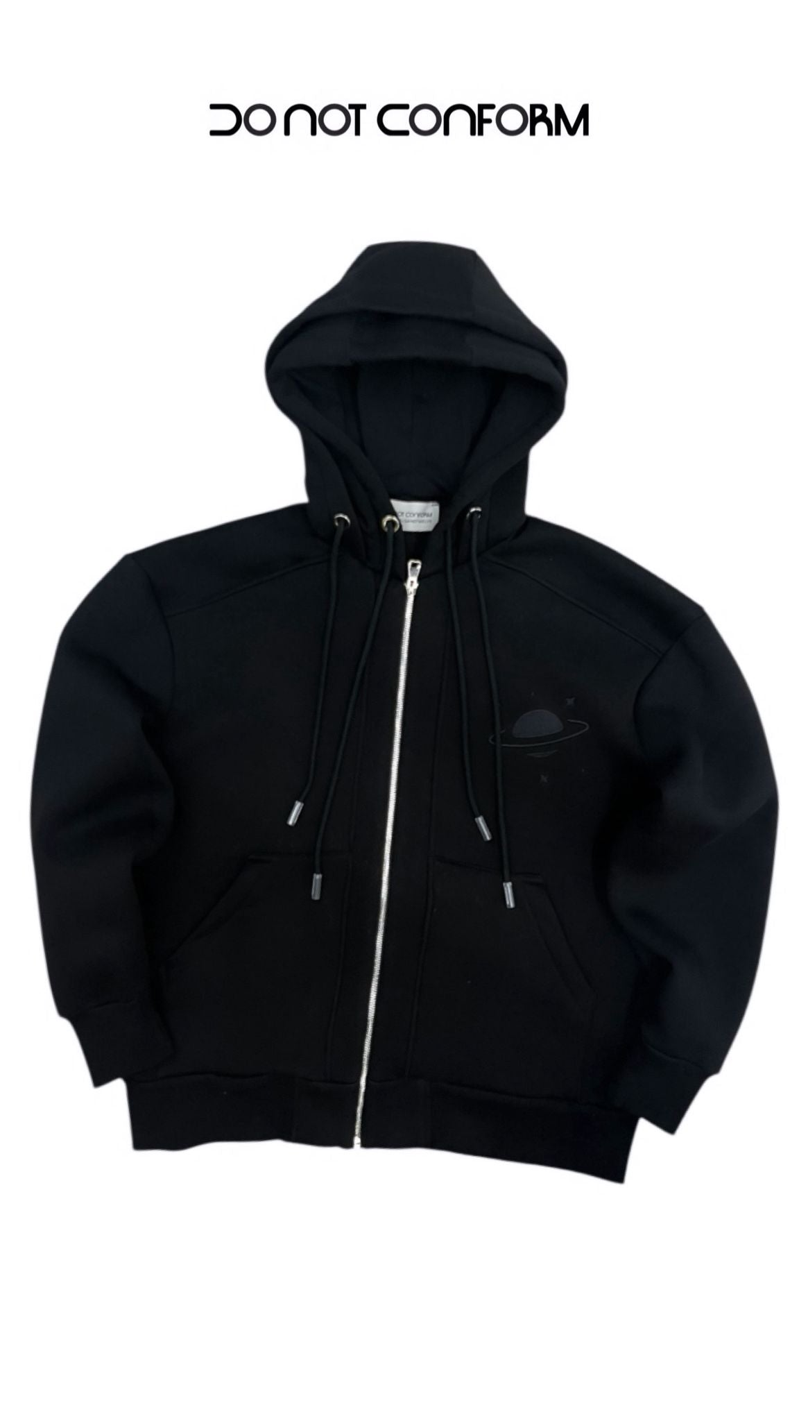 Felpa Black Zip doppio cappuccio
