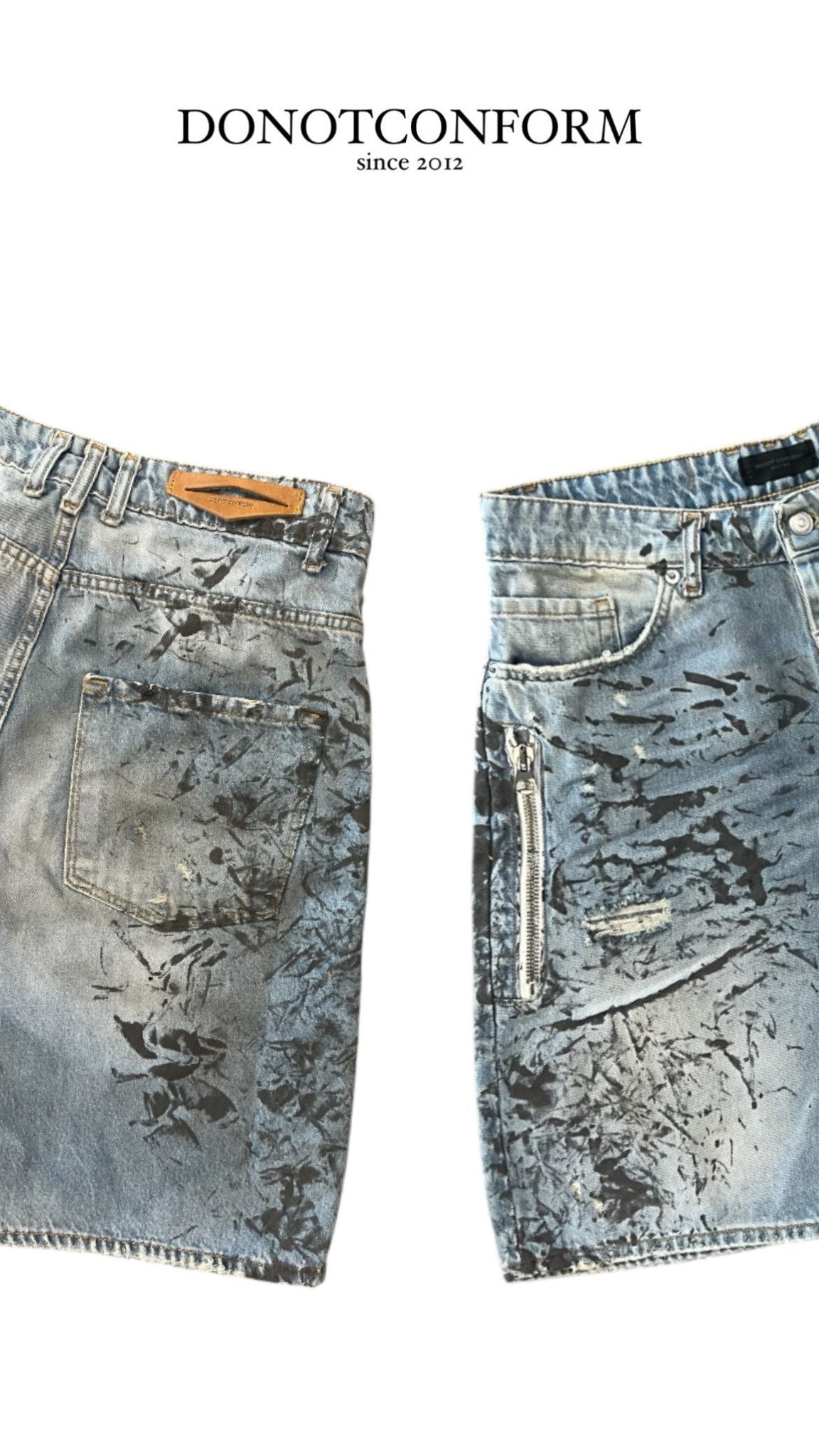 Jeans Short Print Zip