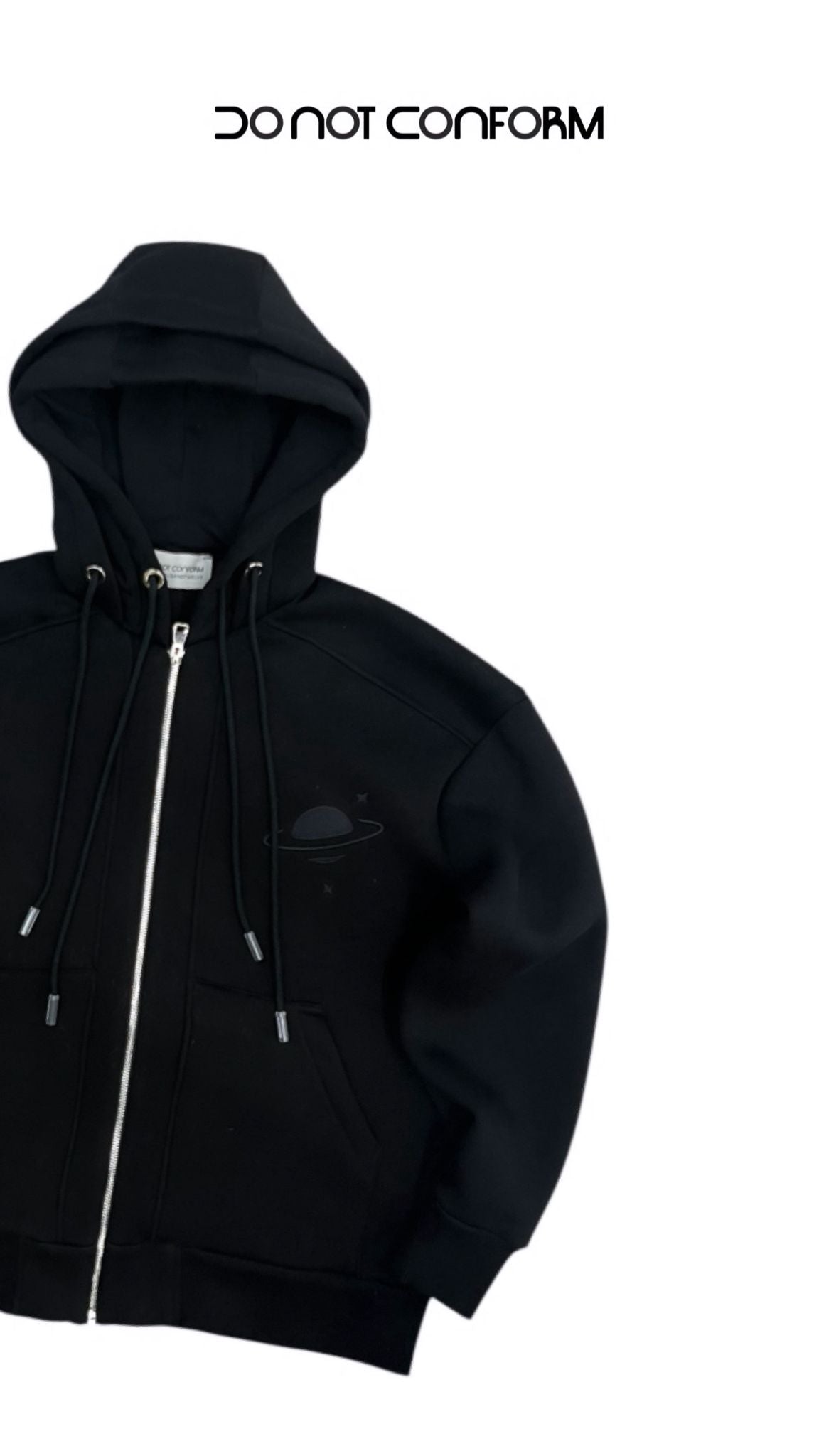 Felpa Black Zip doppio cappuccio