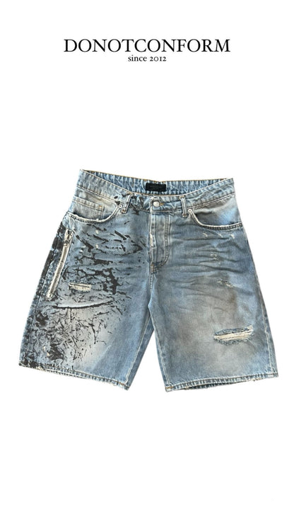 Jeans Short Print Zip