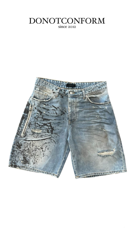 Jeans Short Print Zip