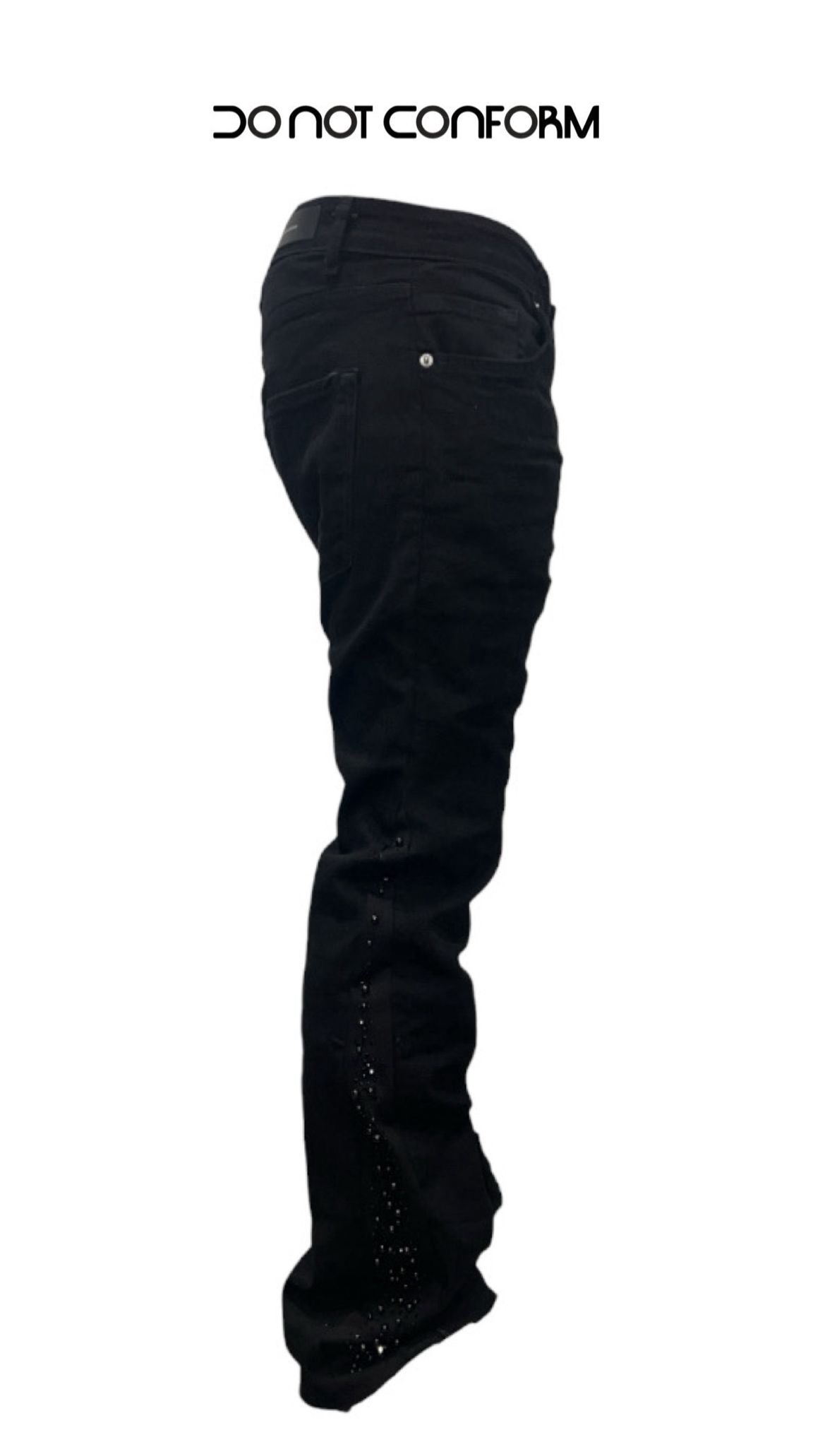 Jeans BLACK FLARE STUDSePEARLS