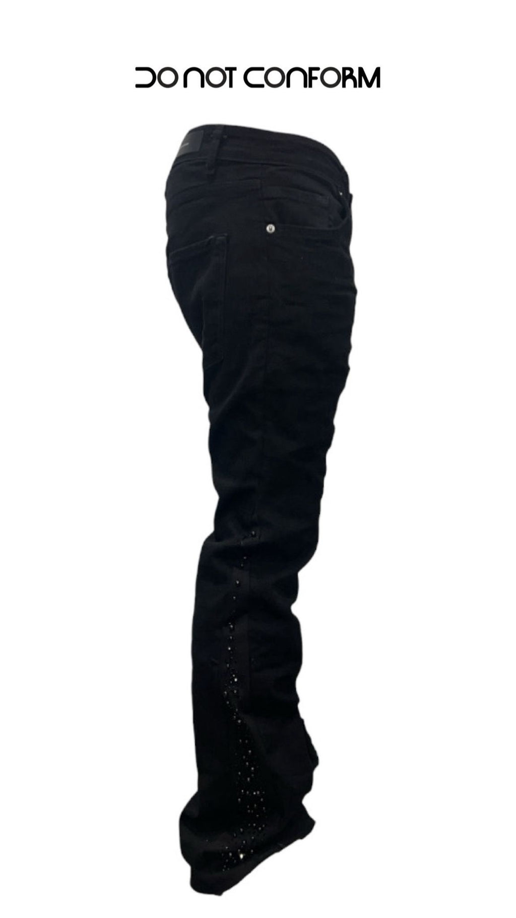 Jeans BLACK FLARE STUDSePEARLS