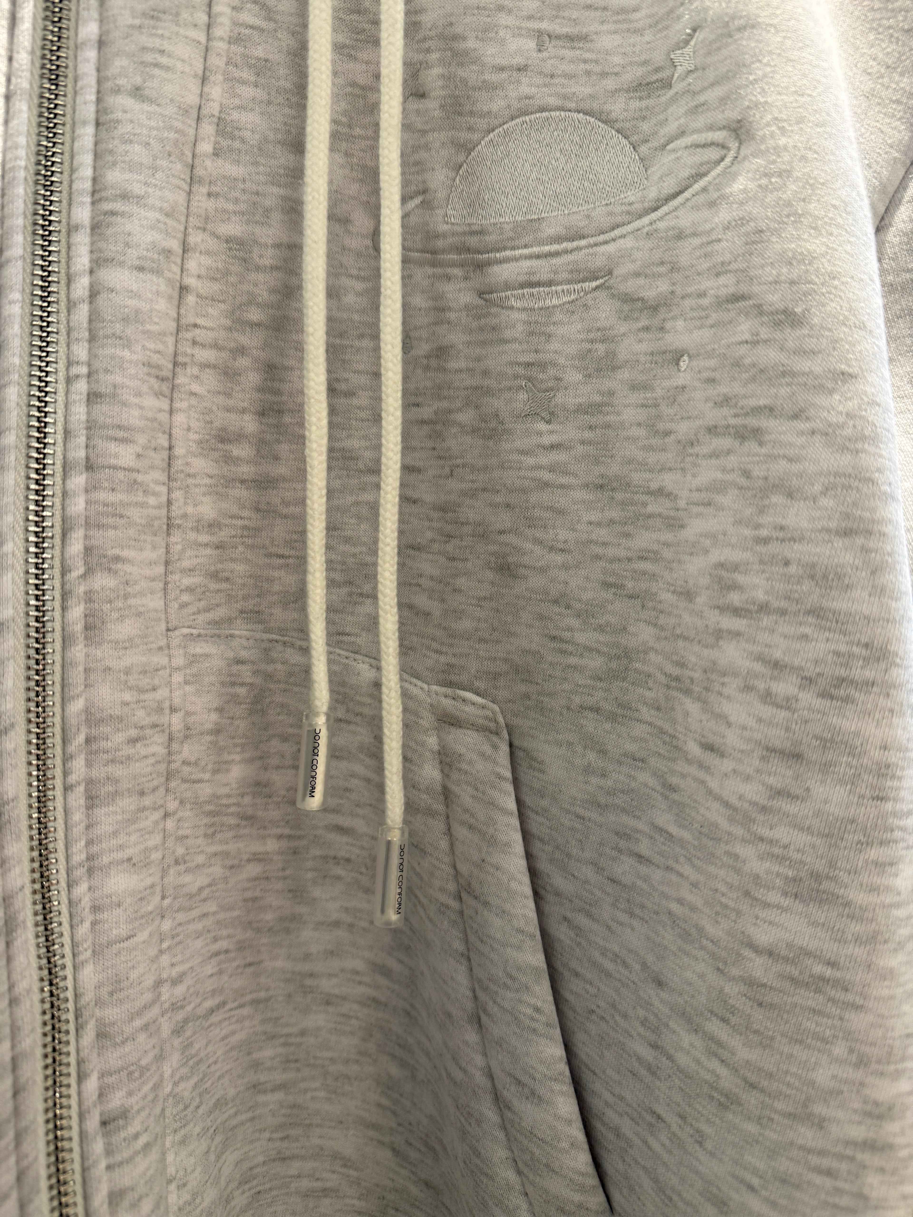 Felpa Grey Zip doppio cappuccio